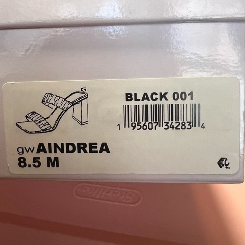 Guess Women 8.5 M Black Aindrea Black Shirred 2.75" Block Heel Slip‎ On Mules - Picture 9 of 9